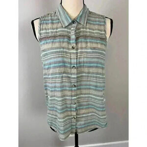 Toad & Co Sleeveless Blouse Womens Sz M Summer Beach Outdoor Hiking Organic
